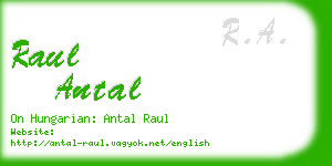 raul antal business card